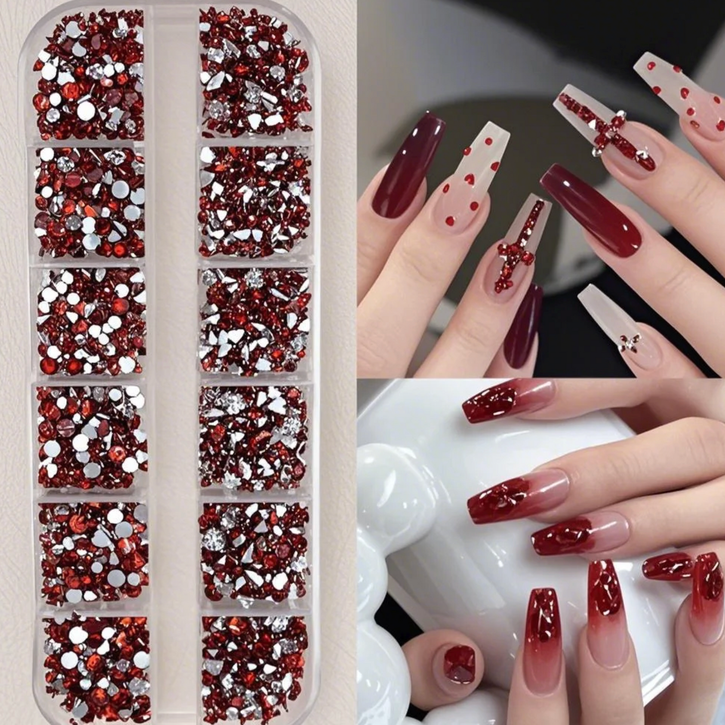 Red nail stickers