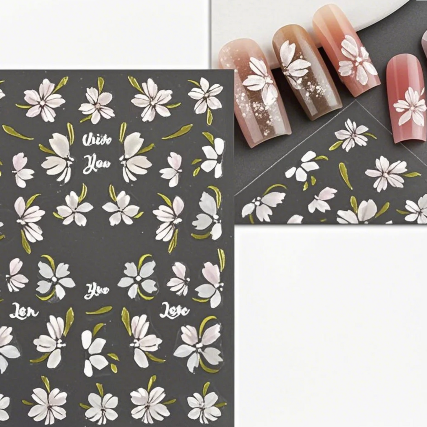 Camellia nail stickers